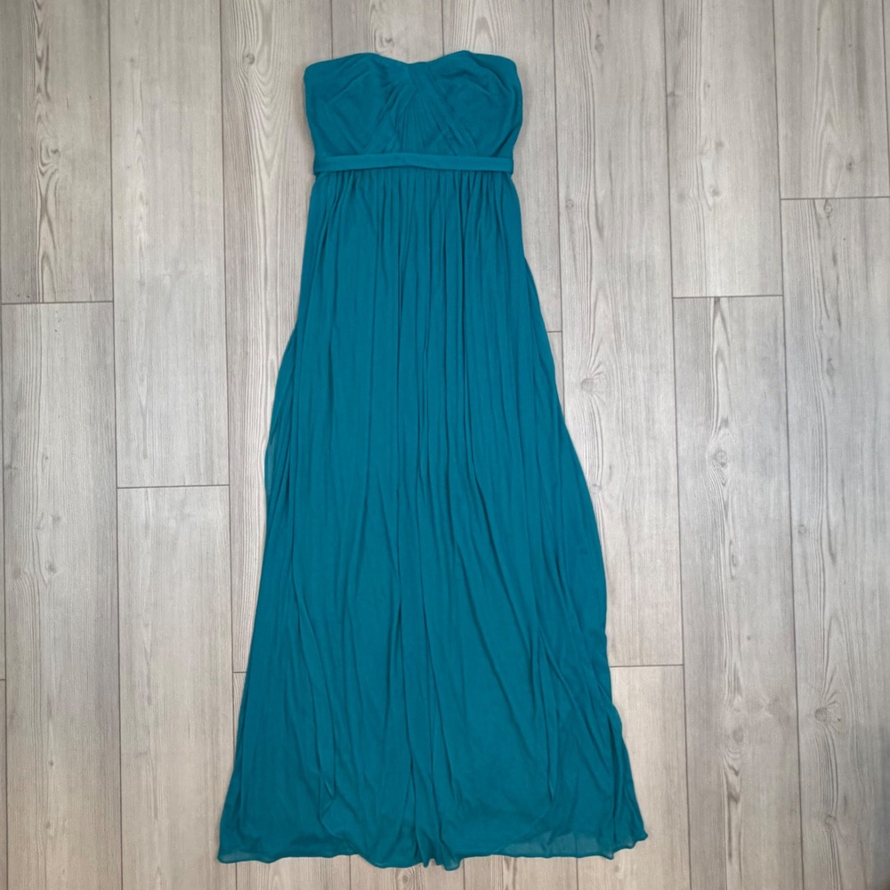 Davids Bridal Oasis Teal Convertible Long Mesh Dress F15782 6 NEW